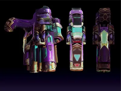 Blaster gun from game dota Low-poly 3D model