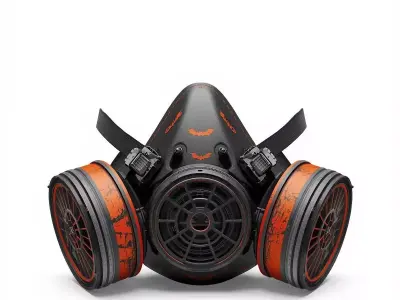 Halloween Tactical Respirator 3D Model Spooky Filter Mask Low-poly 3D model