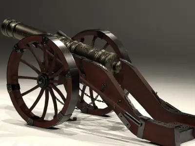 Louis XIV Cannon 3D Model  Low-poly 3D model