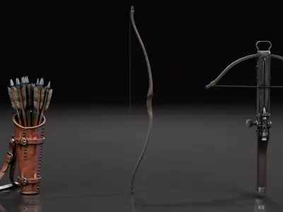 Fantasy Weapons Pack  20 GameReady 3D Models Low-poly 3D model