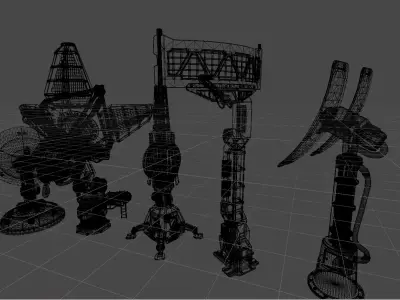 sci-fi signal tower 3D model
