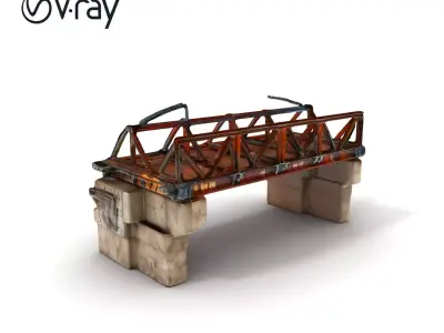 Rustic Industrial Bridge Model Pack Low-poly 3D model