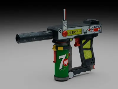 7Up Gun Low-poly 3D model