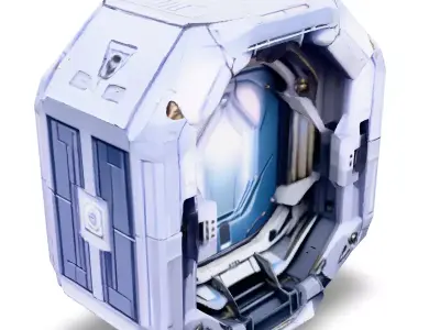 SciFi Airlock Entrance HighPoly Low-poly 3D model