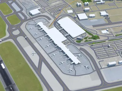 Ottawa International Airport 10km Low-poly 3D model