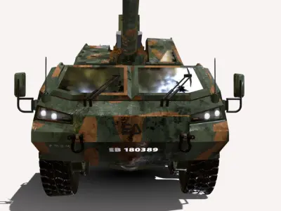 excalibur 155 mm 8x8 Low-poly 3D model