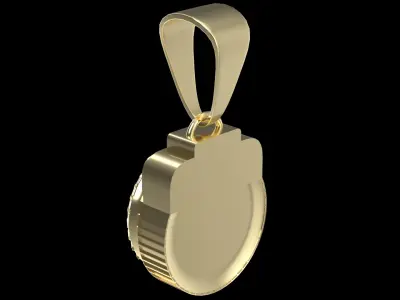  Space Ship Engine Gold Pendant 
