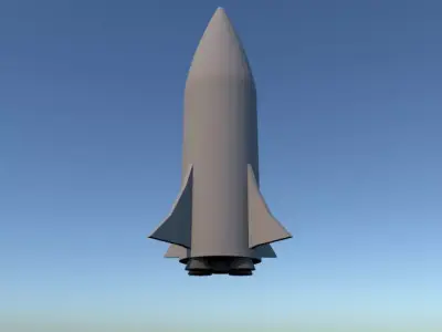 cartoon style rocket Free 3D model