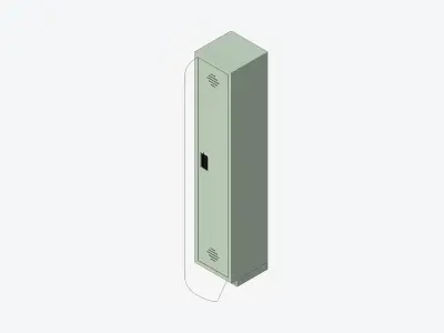 Locker - Plastic - Locka - Classic - Single Tier Low-poly 3D model