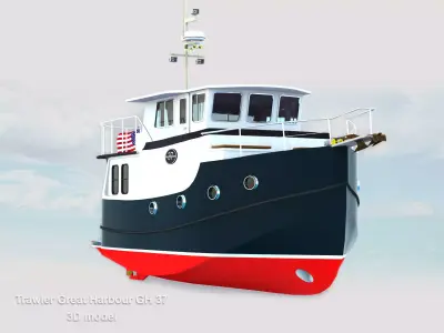Trawlers Great Harbour GH 37  Low-poly 3D model