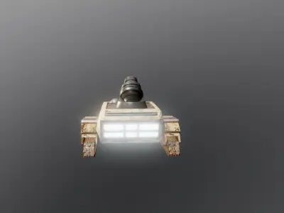 Mortar Tank Low-poly 3D model