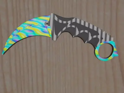 Karambit colorful knife Free 3D model