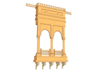 indian jodhpuri stone jharokha 3d modal Low-poly 3D model buy