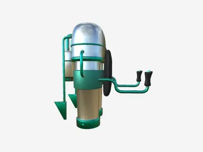 Jetpack C09 Aluminum - SciFi Character Design Low-poly 3D model