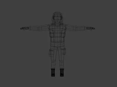 army charachter low poly  Low-poly 3D model