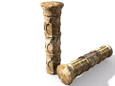 ancient column stone pedestal printable Low-poly 3D model