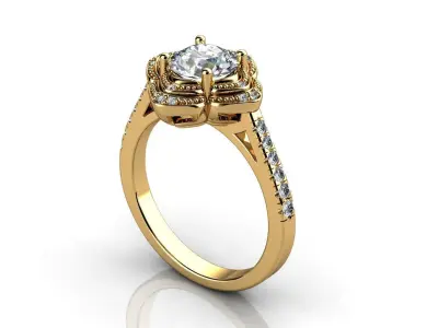 Antique Style Wedding Rings 3D print model