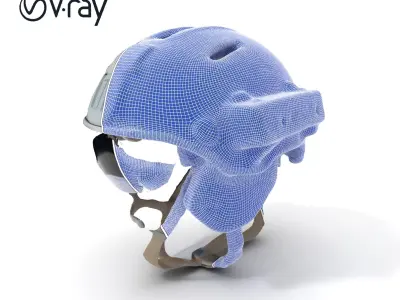 Tactical Helmet D Model Pack with Visor and Strap Low-poly 3D model