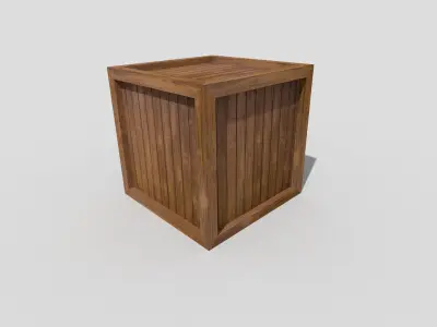 low poly wooden crate Low-poly 3D model