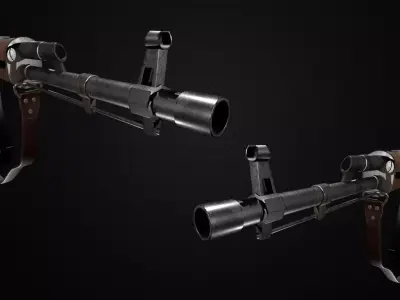 AK47 Assault Rifle Game Ready 3D Model 3D model
