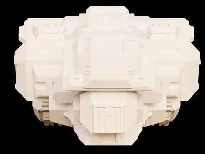 Transport Spaceship Low-poly 3D model