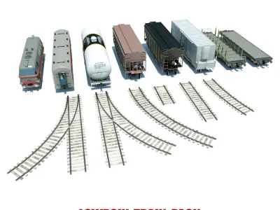 Lowpoly Train Pack 3D model