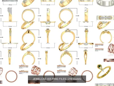 JEWELCAD 219 RING FILES 3D Model Pack