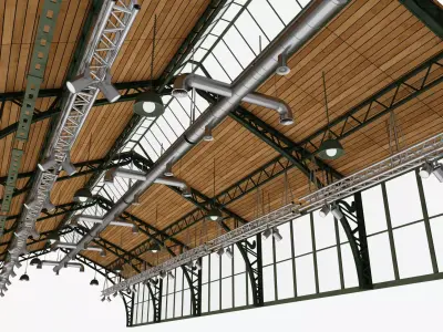 Ceiling Ventilation Pipes 19 3D model