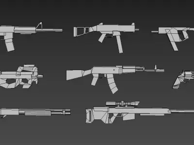 Low poly weapon free pack Free 3D model