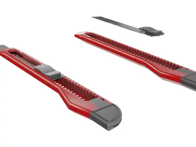 Retractable Craft Knife Low-poly 3D model