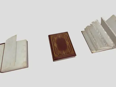 Blank old book Low-poly 3D model
