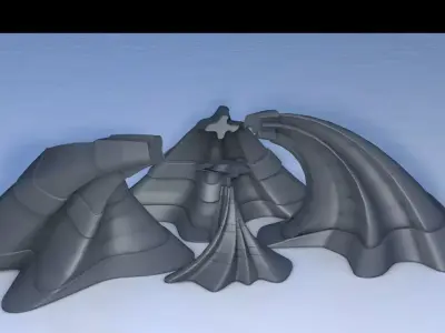 Building pair of dragons Free 3D model