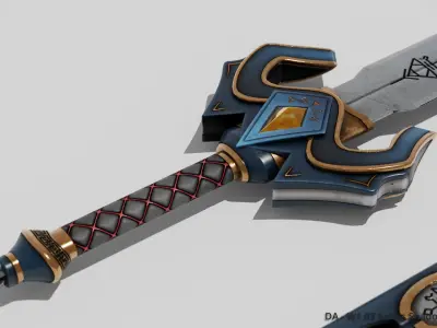 DA W1 03 Solais Shadowrender - Hero Sword Low-poly 3D model