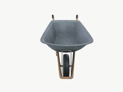Wheel barrow Garden Cart Construction Material cart Low-poly 3D model