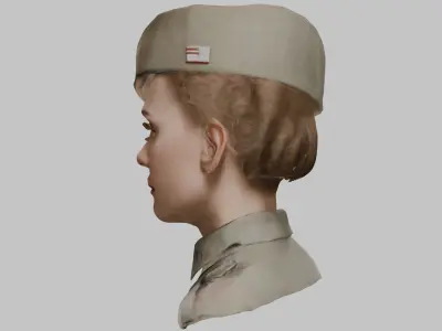 Military Female Character 3D Model Low-poly 3D model