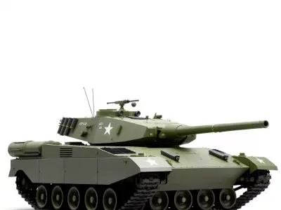 Olive Military Tank model pack Low-poly 3D model