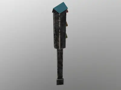 Sci-Fi Traffic Light Low-poly 3D model