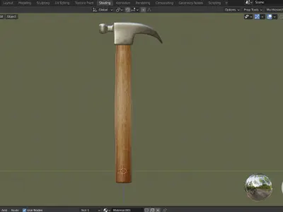 Cartoon Style Hammer with realistic textures 3D model