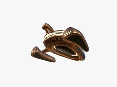 Alien Spaceship UFO H06 Copper - Sci Fi Spacecraft Design Low-poly 3D model