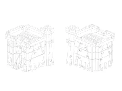 Free Low Poly Medieval Castle Scene Free low-poly 3D model
