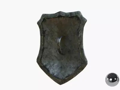 Medival knight shield Low-poly 3D model