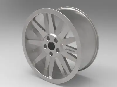 RIM-JANT silver wheel Low-poly 3D model