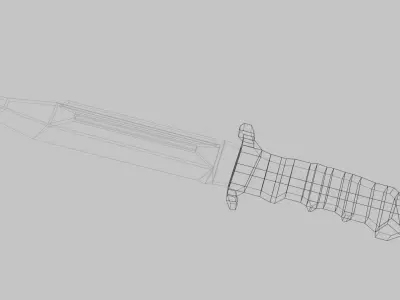 Low Poly Jungle Combat Military Knife Low-poly 3D model