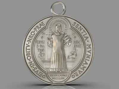 Saint Benedict medal 3D print model