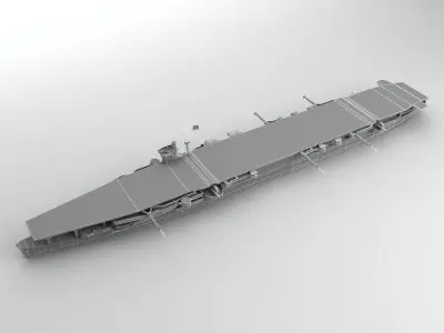 Soryu Aircraft Carrier Ship WWII Low-poly 3D model