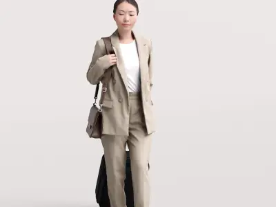 Humano Traveling Woman with suitcase 2206-11 3D model