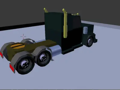 low poly truck semi Low-poly 3D model