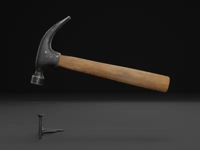 Hammer Animated 3D Model Low-poly 3D model