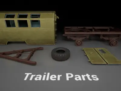 Post Soviet Trailer  - UE5 Low-poly 3D model