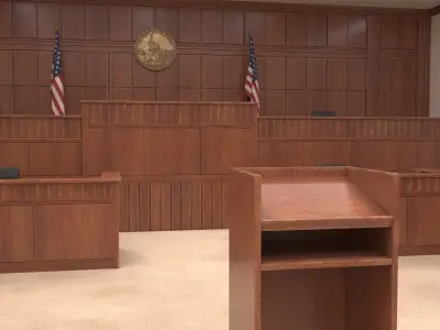 US Courtroom Interior 3D model